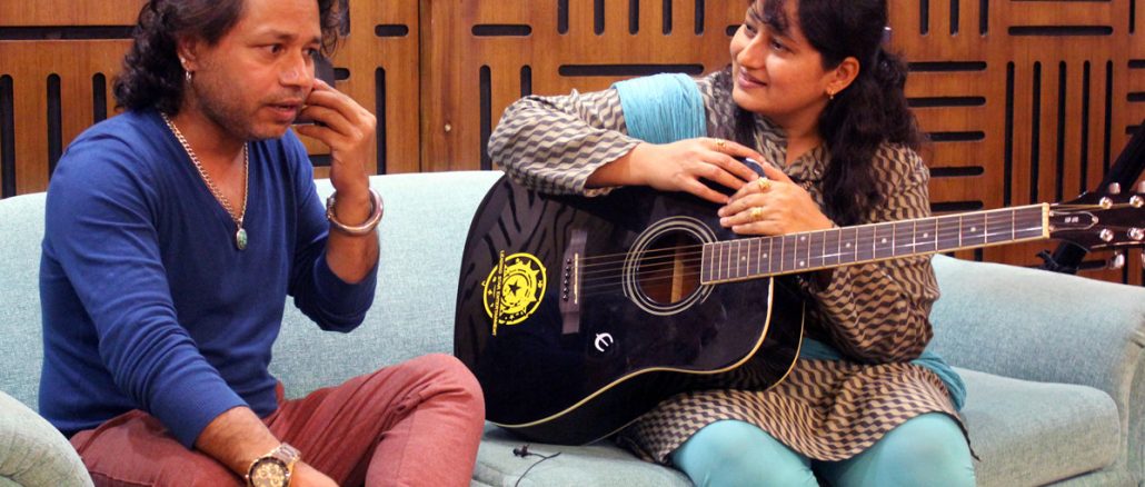 Singer Kailash Kher with filmmaker-composer Fauzia Arshi.